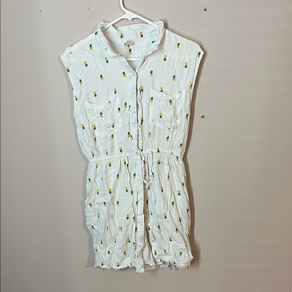 🔥White Sleeveless Button Dress